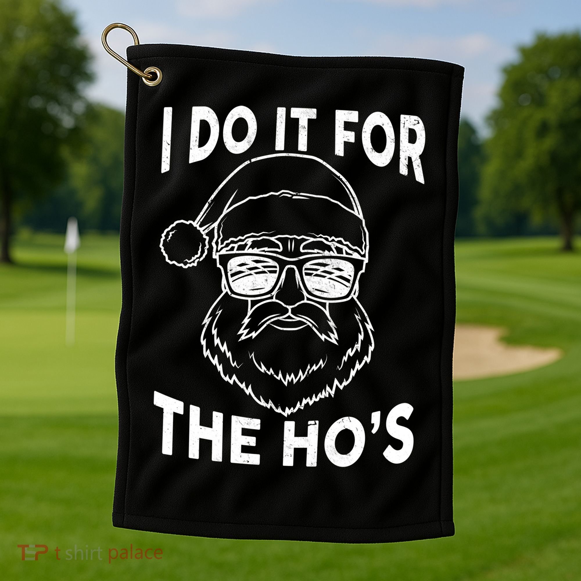 Christmas I Do it for the Ho's X-Mas Golf Towel