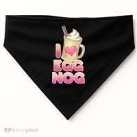 Christmas I Love Eggnog USA-Made Doggie Bandana thumb 0