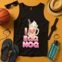Christmas I Love Eggnog Tank Top thumb 4