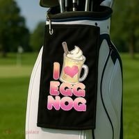 Christmas I Love Eggnog Golf Towel thumb 2
