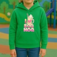 Christmas I Love Eggnog Kids Hoodie thumb 3