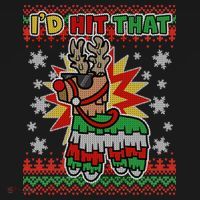 Christmas I'd Hit That Llama Pinata Ugly Sweater Doggie Tank thumb 4