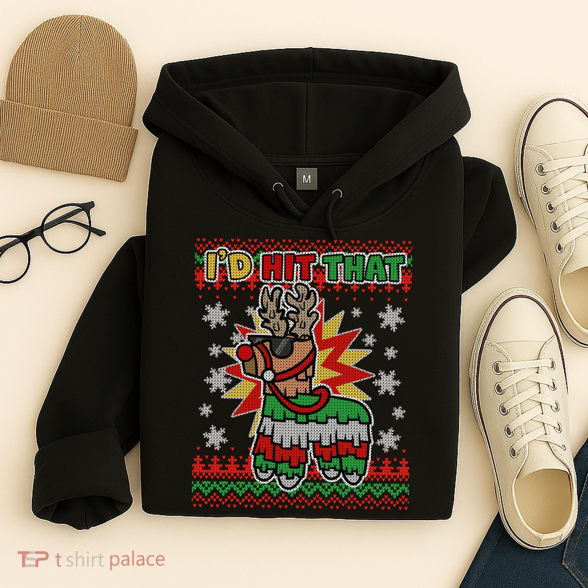 Christmas I'd Hit That Llama Pinata Ugly Sweater Hoodie