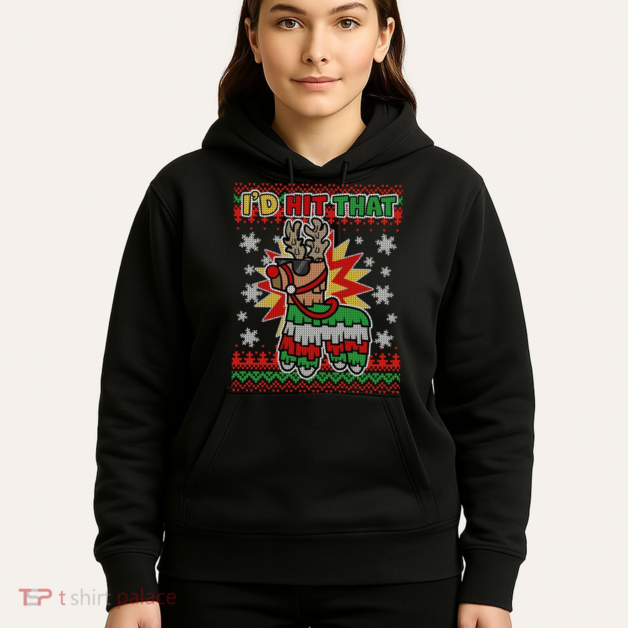 Christmas I'd Hit That Llama Pinata Ugly Sweater Hoodie