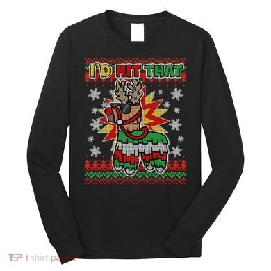 Christmas I'd Hit That Llama Pinata Ugly Sweater Long Sleeve Shirt