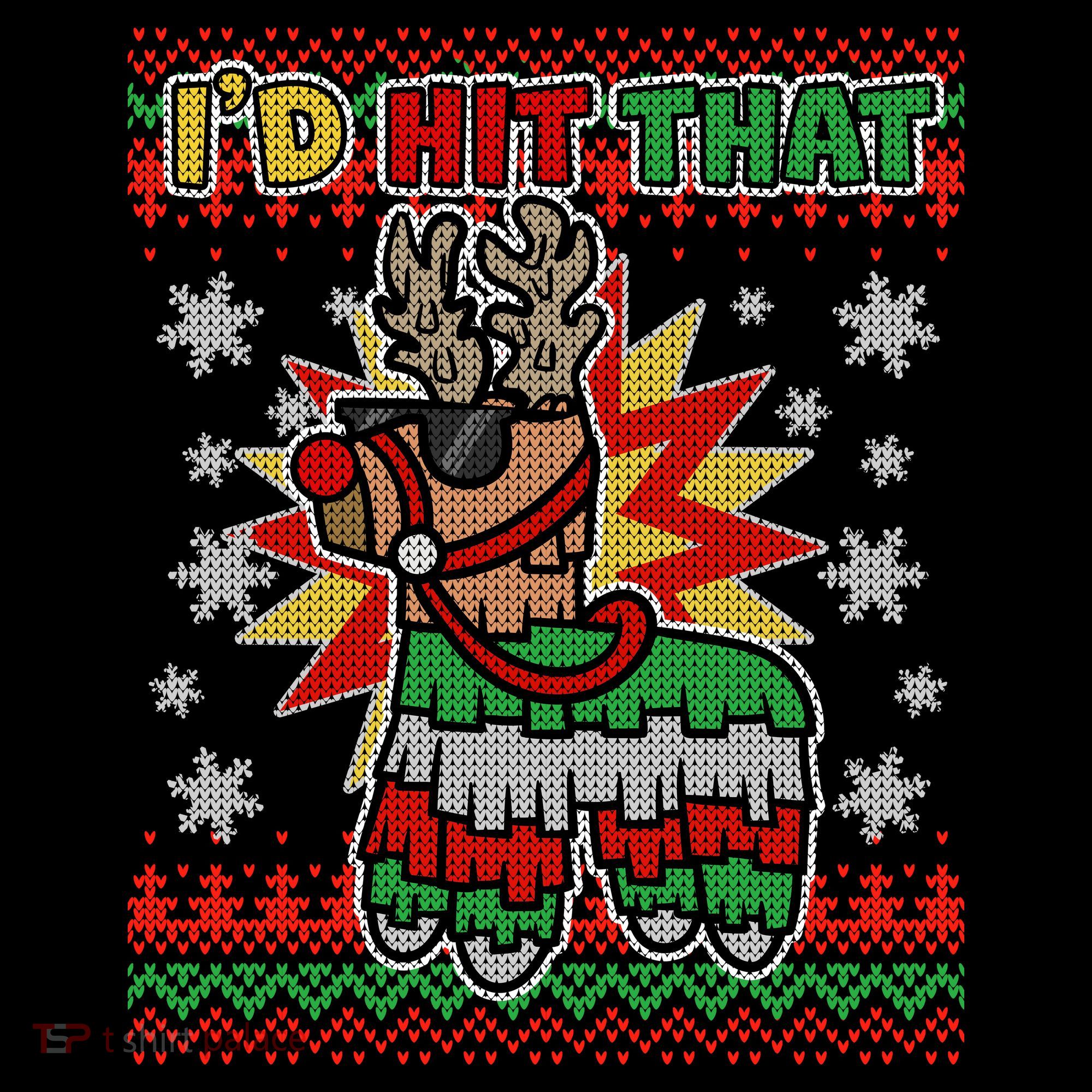 Christmas I'd Hit That Llama Pinata Ugly Sweater T-Shirt