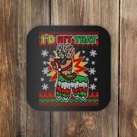 Christmas I'd Hit That Llama Pinata Ugly Sweater Coaster thumb 0