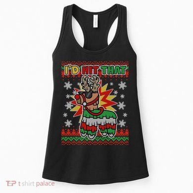 Christmas I'd Hit That Llama Pinata Ugly Sweater Women's Tank Top