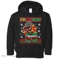 Christmas I'd Hit That Llama Pinata Ugly Sweater Toddler Hoodie thumb 0