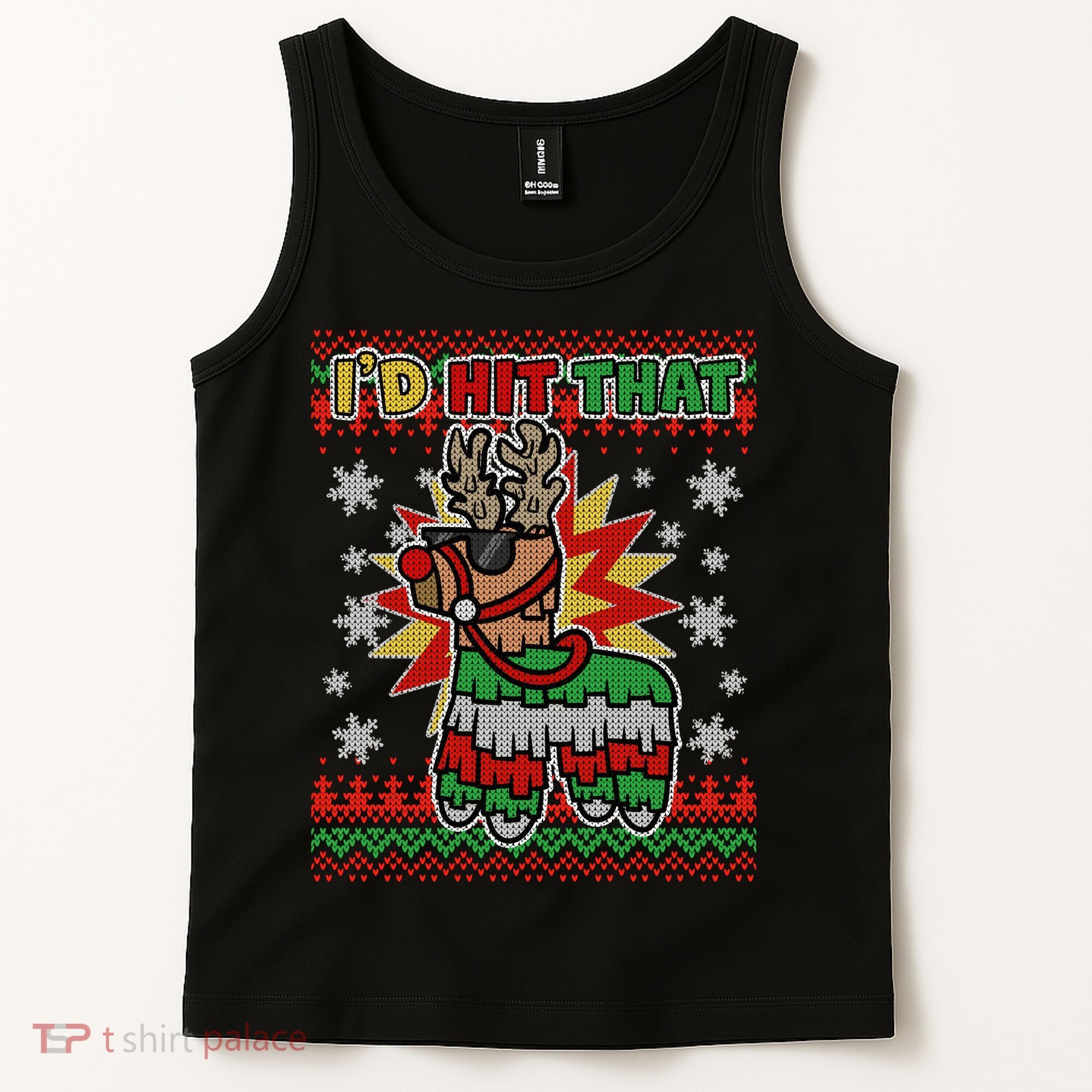Christmas I'd Hit That Llama Pinata Ugly Sweater Tank Top