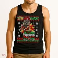 Christmas I'd Hit That Llama Pinata Ugly Sweater Tank Top thumb 3