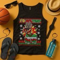Christmas I'd Hit That Llama Pinata Ugly Sweater Tank Top thumb 4