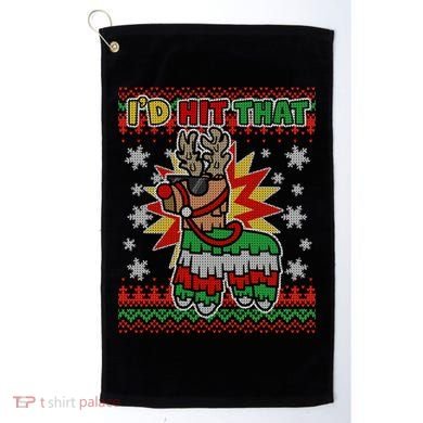Christmas I'd Hit That Llama Pinata Ugly Sweater Golf Towel