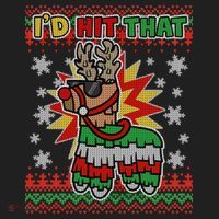 Christmas I'd Hit That Llama Pinata Ugly Sweater Golf Towel thumb 3