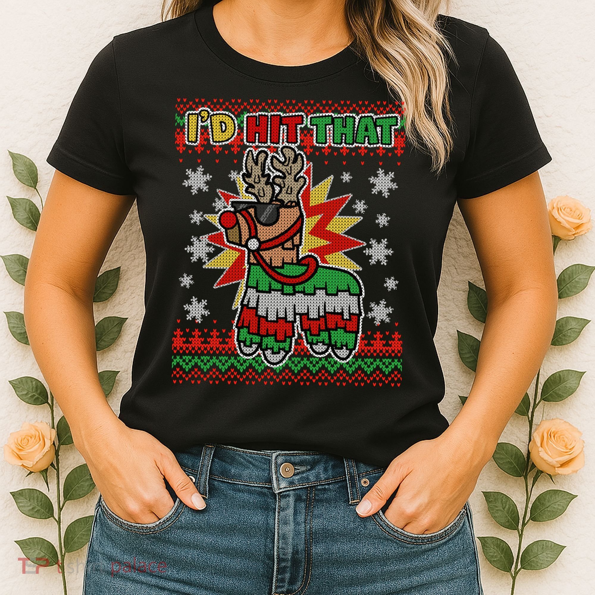 Christmas I'd Hit That Llama Pinata Ugly Sweater Women's T-Shirt
