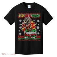 Christmas I'd Hit That Llama Pinata Ugly Sweater Kids T-Shirt thumb 0