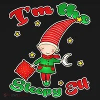 Christmas I'm The Sleepy Elf Doggie Tank thumb 4