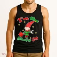 Christmas I'm The Sleepy Elf Tank Top thumb 3