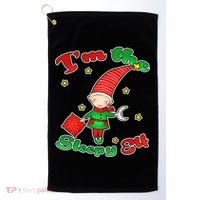 Christmas I'm The Sleepy Elf Golf Towel thumb 0