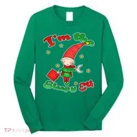 Christmas I'm The Sleepy Elf Long Sleeve Shirt thumb 0