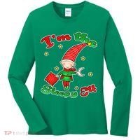 Christmas I'm The Sleepy Elf Women's Long Sleeve Shirt thumb 0