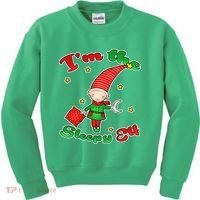 Christmas I'm The Sleepy Elf Kids Sweatshirt thumb 0