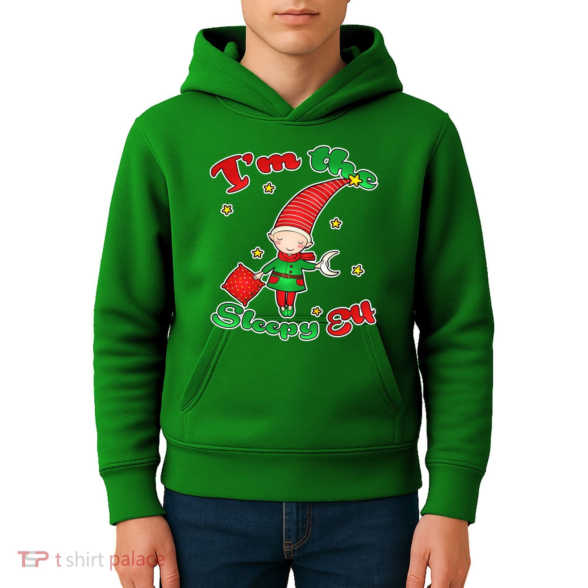 Christmas I'm The Sleepy Elf Kids Hoodie