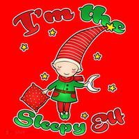 Christmas I'm The Sleepy Elf Santa Hat thumb 1