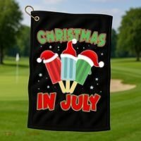 Christmas In July Festive Popsicles Golf Towel thumb 1