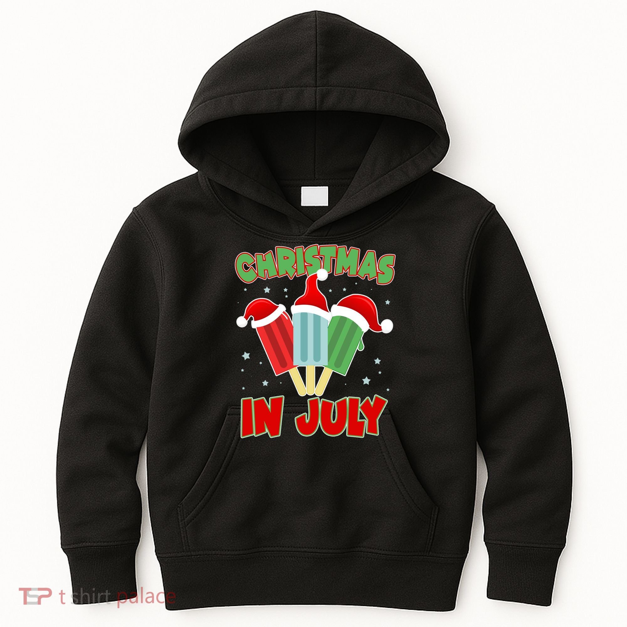 Christmas In July Festive Popsicles Kids Hoodie