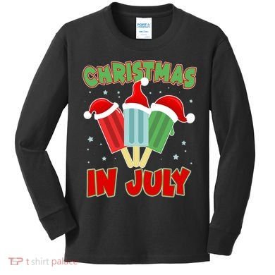 Christmas In July Festive Popsicles Kids Long Sleeve Shirt