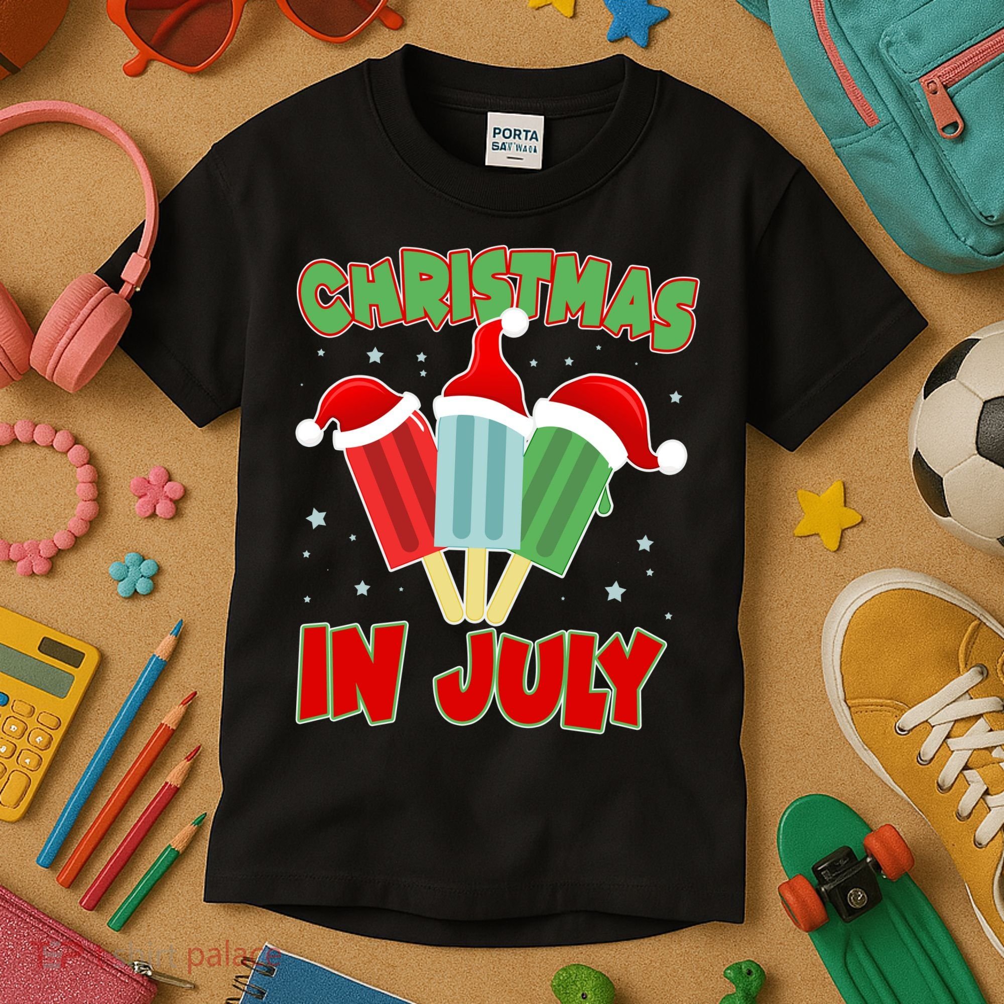 Christmas In July Festive Popsicles Kids T-Shirt