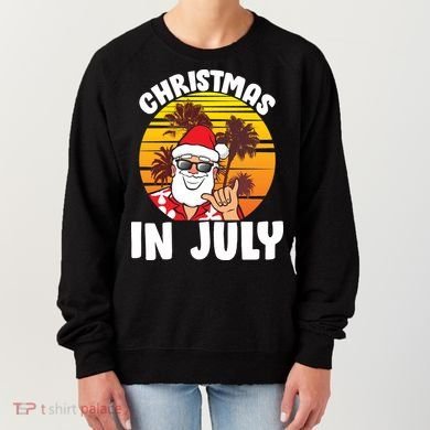 Christmas In July Retro Santa Sunset Women's Sweatshirt