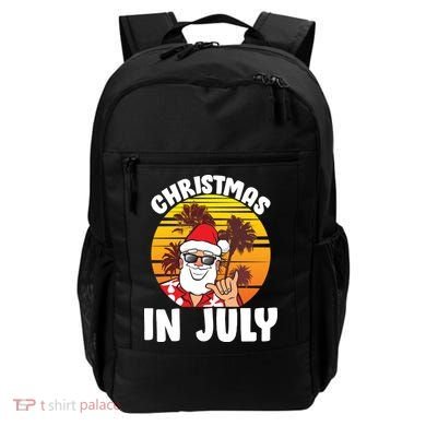 Christmas In July Retro Santa Sunset Backpack