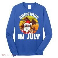 Christmas In July Retro Santa Sunset Long Sleeve Shirt thumb 0