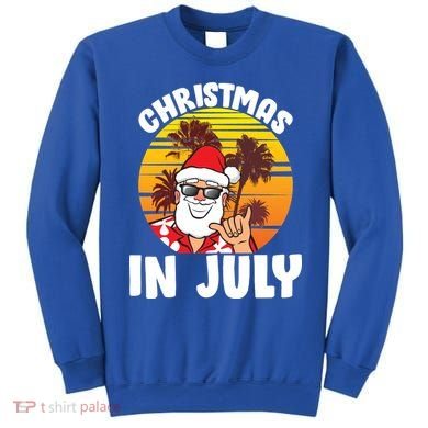 Christmas In July Retro Santa Sunset Sweatshirt