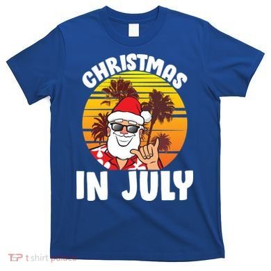 Christmas In July Retro Santa Sunset T-Shirt