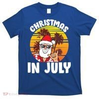 Christmas In July Retro Santa Sunset T-Shirt thumb 0