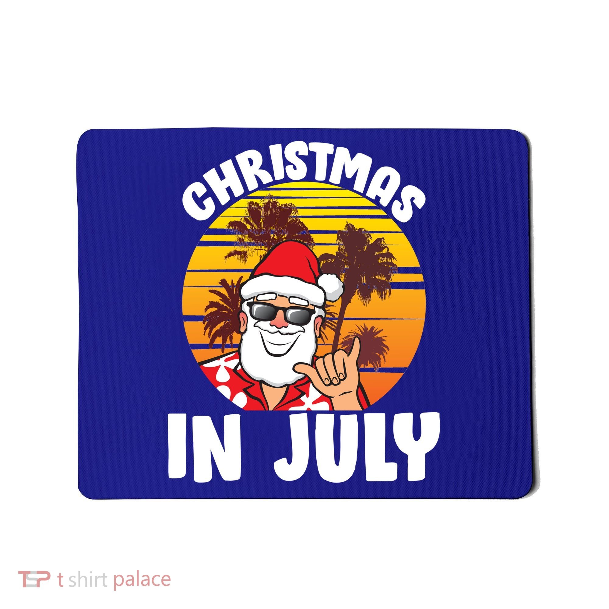Christmas In July Retro Santa Sunset Mousepad