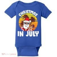 Christmas In July Retro Santa Sunset Baby Bodysuit thumb 0