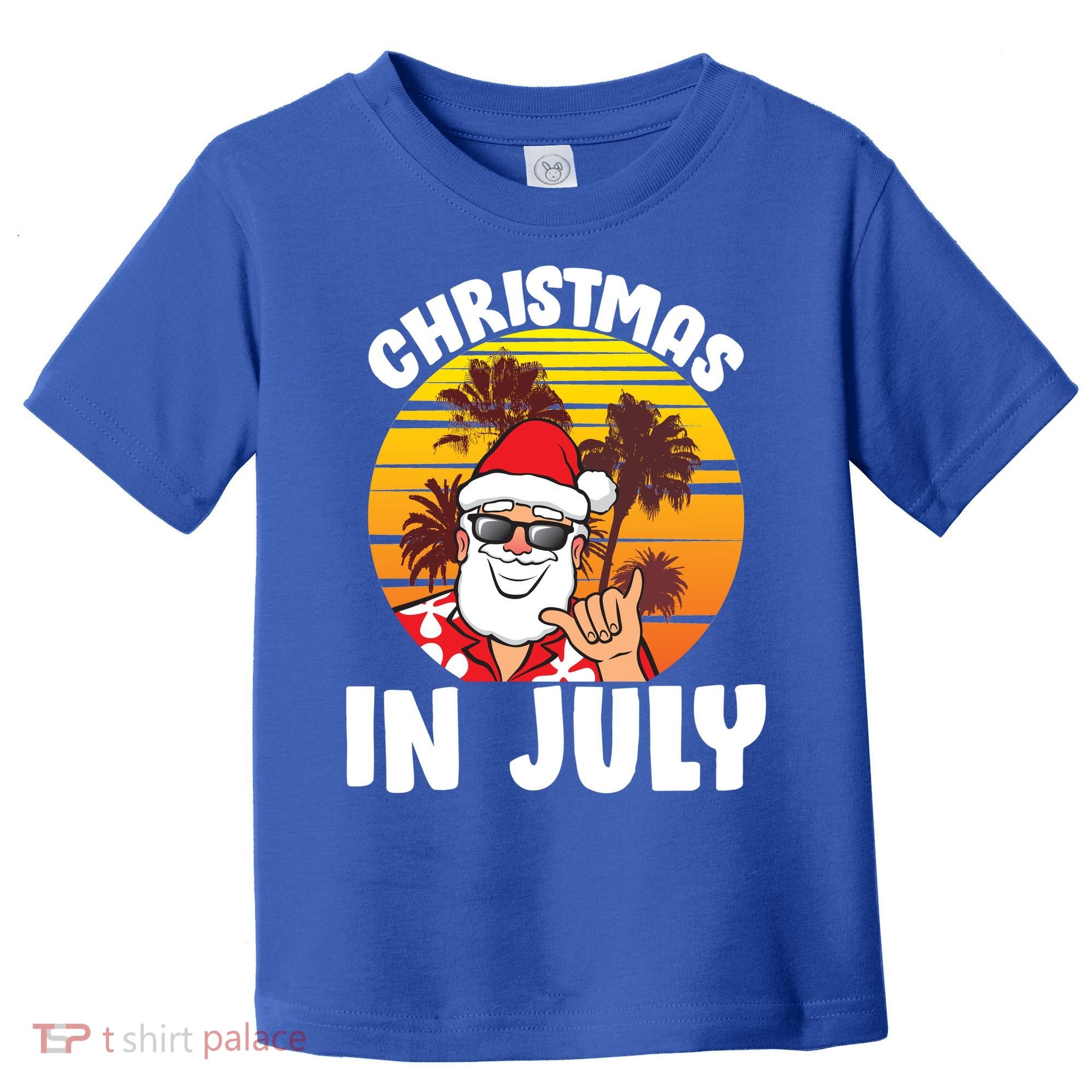Christmas In July Retro Santa Sunset Toddler T-Shirt