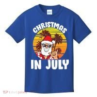 Christmas In July Retro Santa Sunset Kids T-Shirt thumb 0