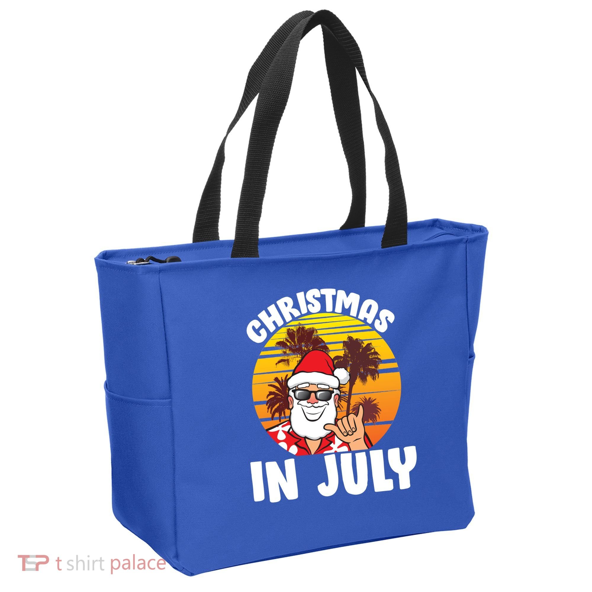 Christmas In July Retro Santa Sunset Tote Bag