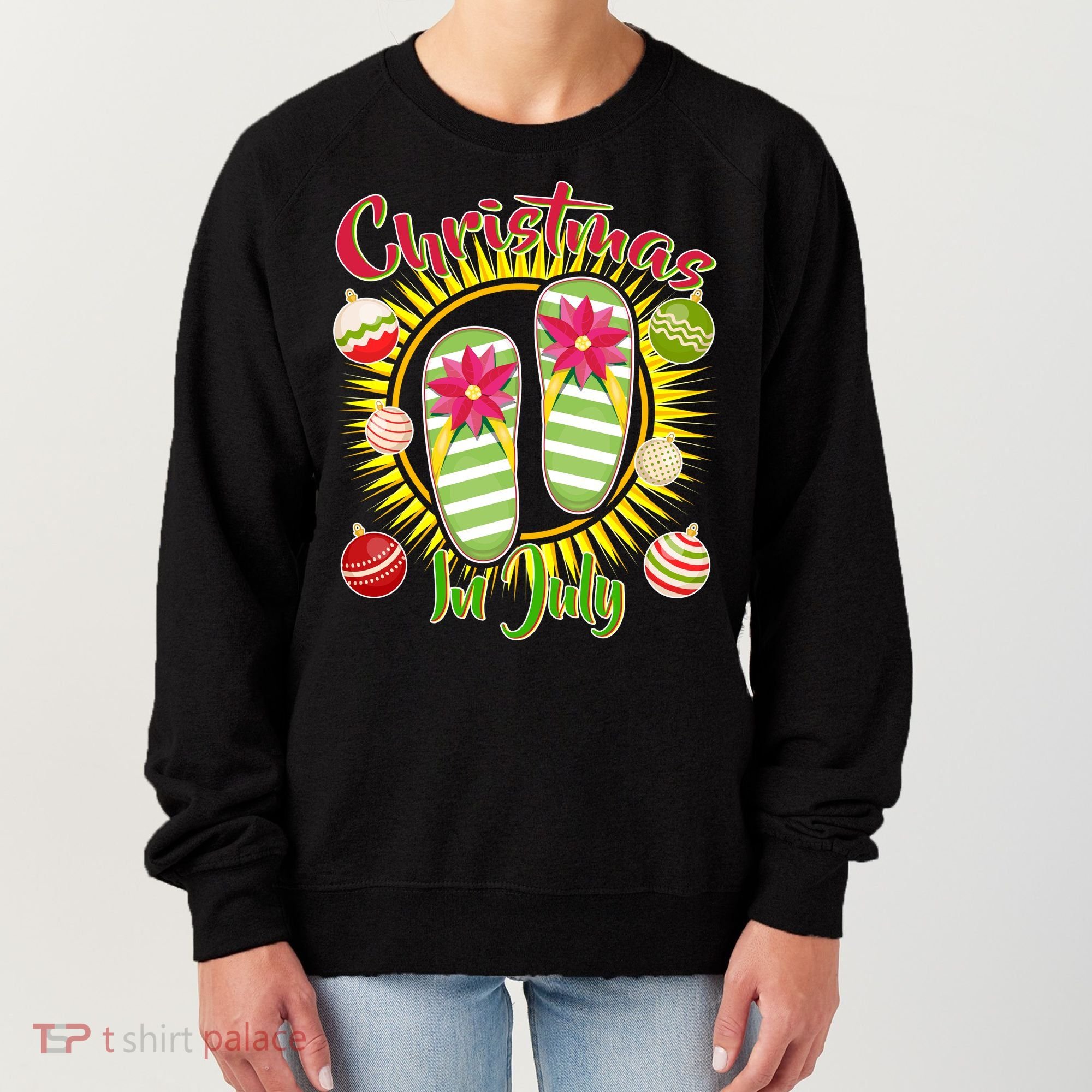 Christmas In July Summer Flip Flops Women's Sweatshirt