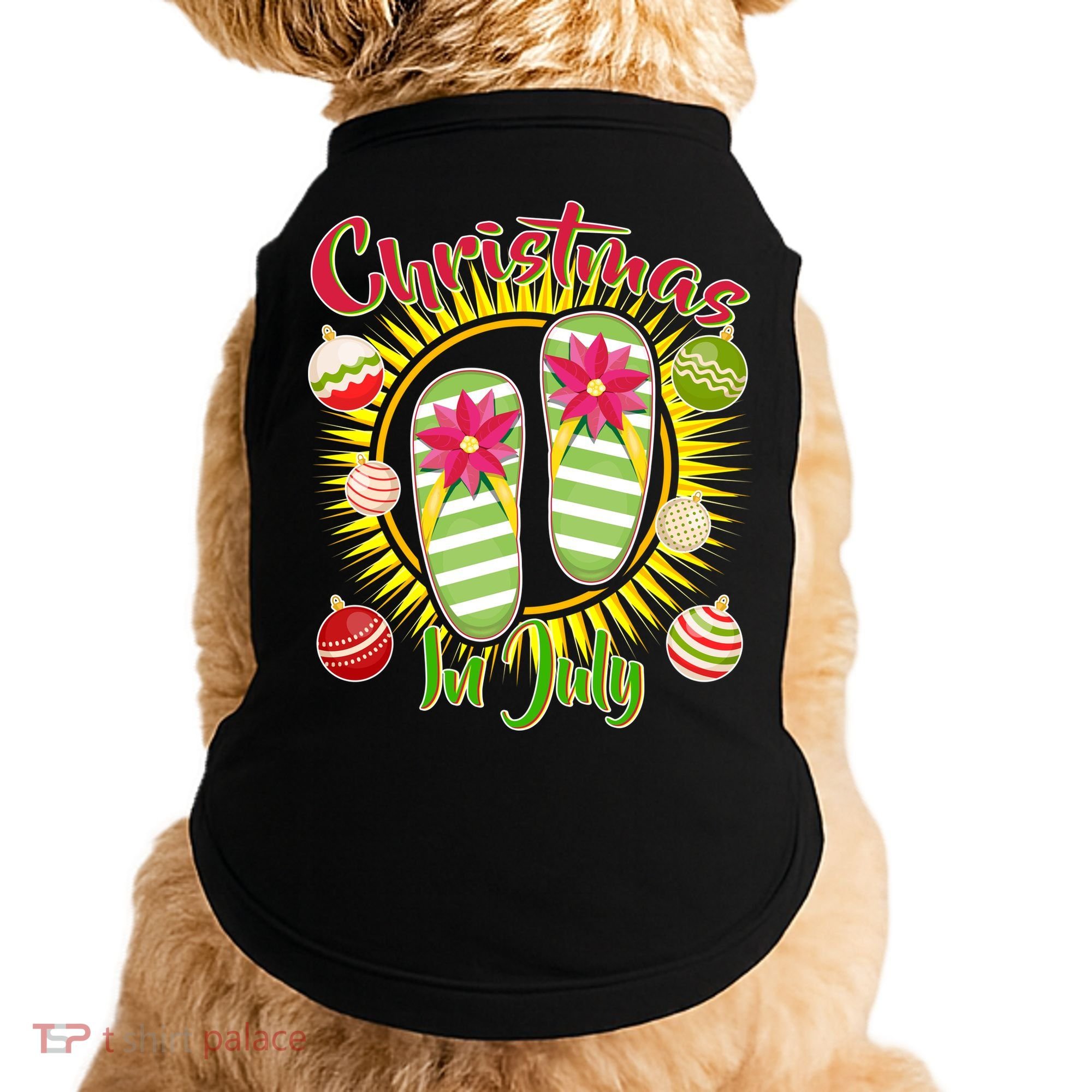 Christmas In July Summer Flip Flops Doggie Tank