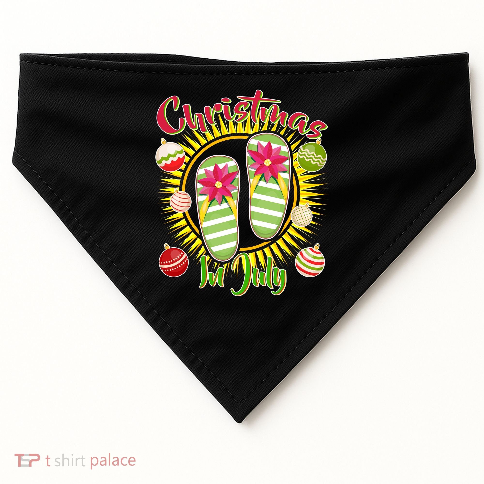 Christmas In July Summer Flip Flops USA-Made Doggie Bandana