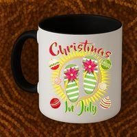 Christmas In July Summer Flip Flops Coffee Mug thumb 2