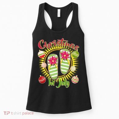 Christmas In July Summer Flip Flops Women's Tank Top