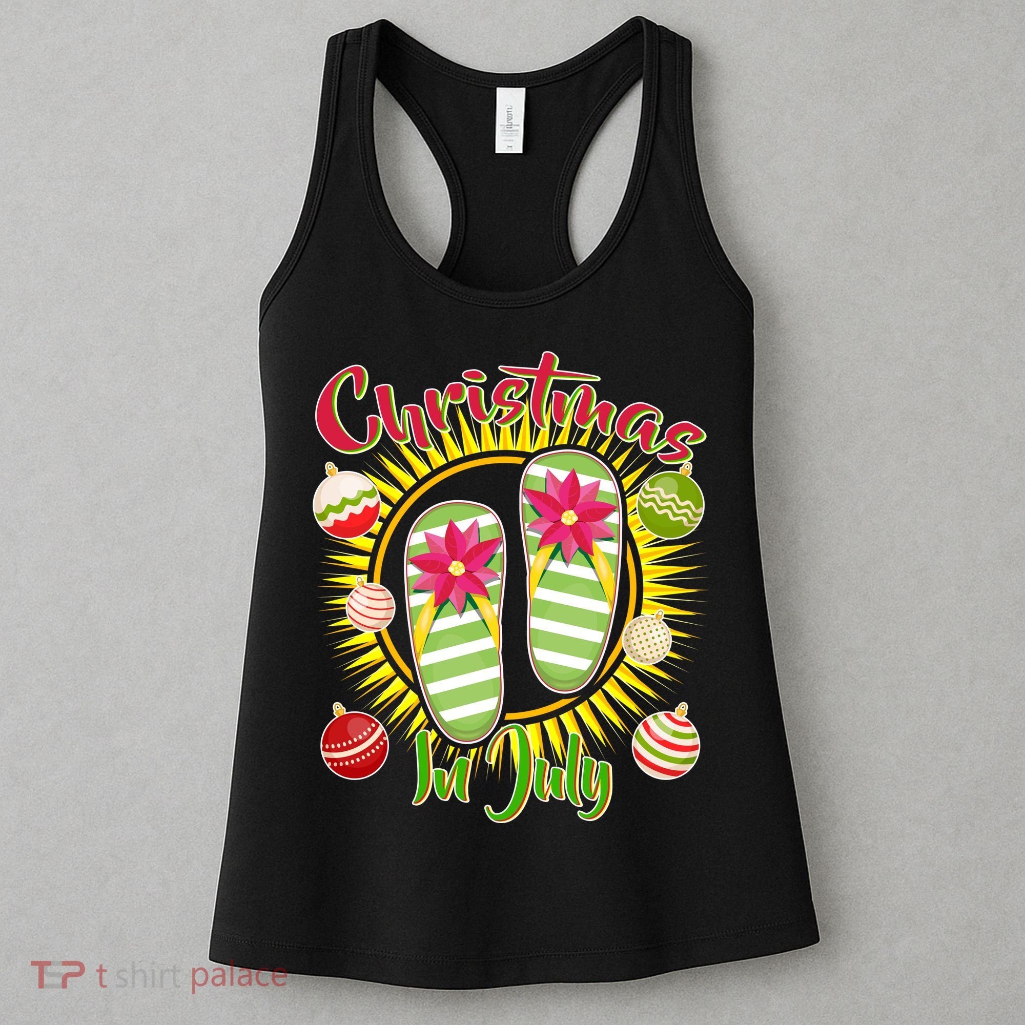 Christmas In July Summer Flip Flops Women's Tank Top