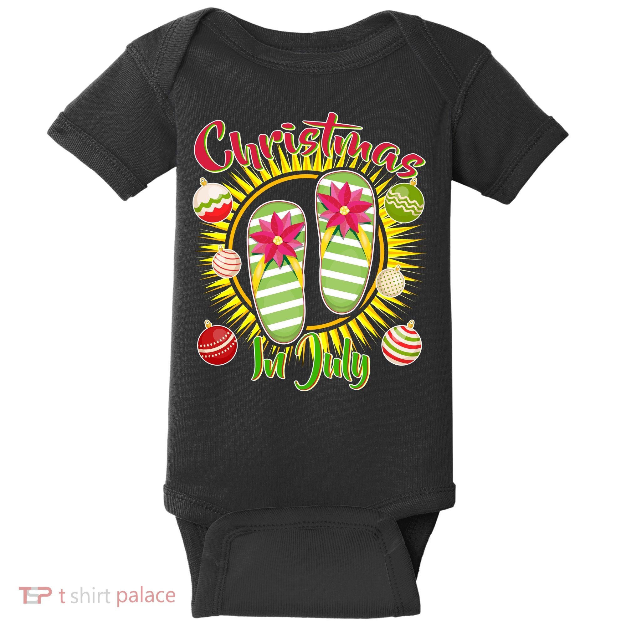 Christmas In July Summer Flip Flops Baby Bodysuit